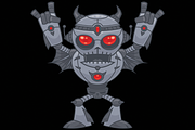Cartoon Rock On Robot Headbanger, a Technology Illustration by Schwegel Illustration (Thumbnail 2 of 3)