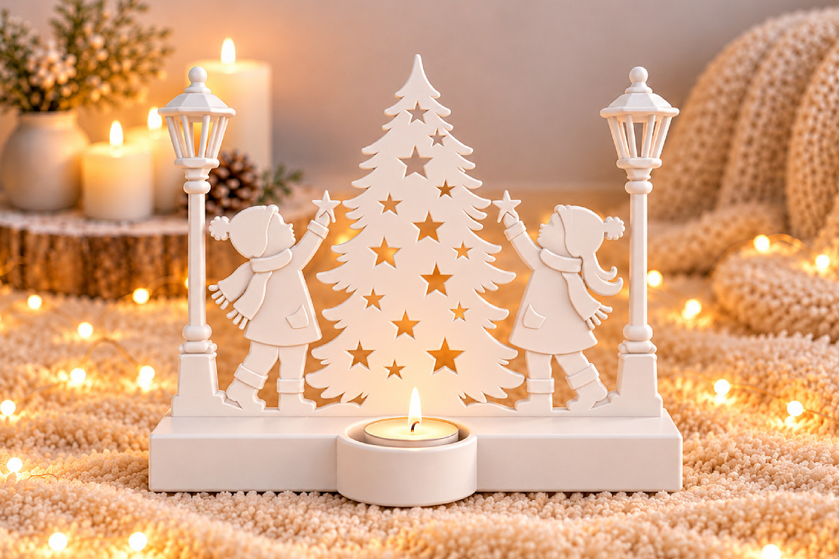 Christmas Tree Candle Holder STL, a Scene 3D Model by Layerology (Photo 1 of 4)