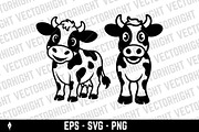 Spotted dairy cow, an Animal Illustration by Vectorhight (Thumbnail 3 of 3)