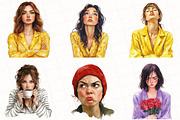 Sassy Woman Watercolor Clipart, an Illustration by OK Design (Thumbnail 4 of 5)