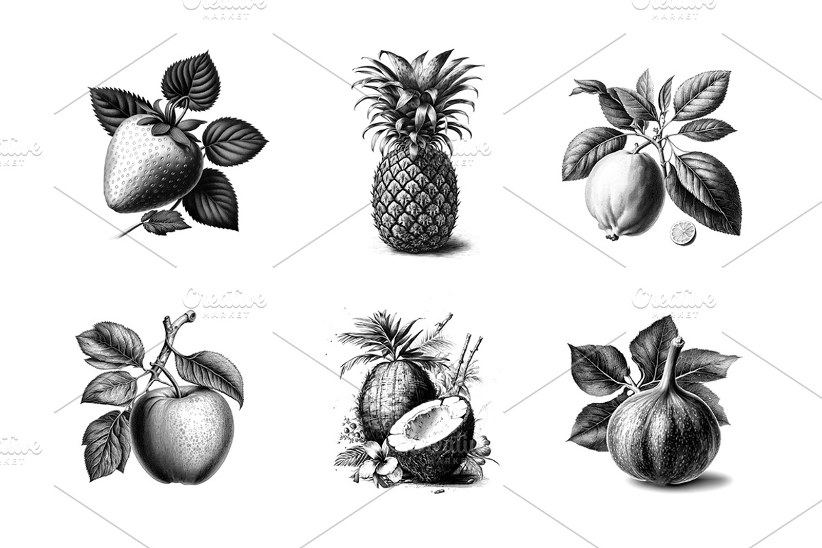 Fruit illustrations - engravings/01, a Food Illustration by Graxaim Mock-up (Photo 3 of 4)