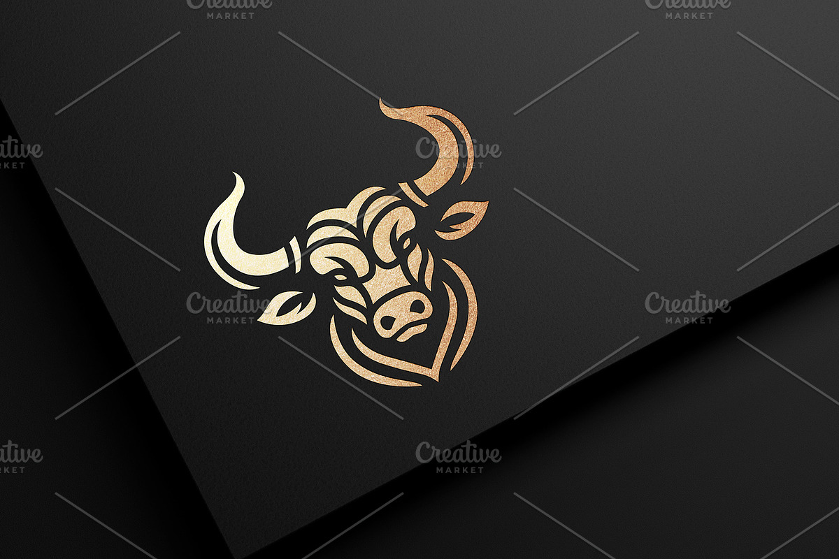 Bull head logo design., a Branding & Logo Template by lettett (Photo 1 of 2)