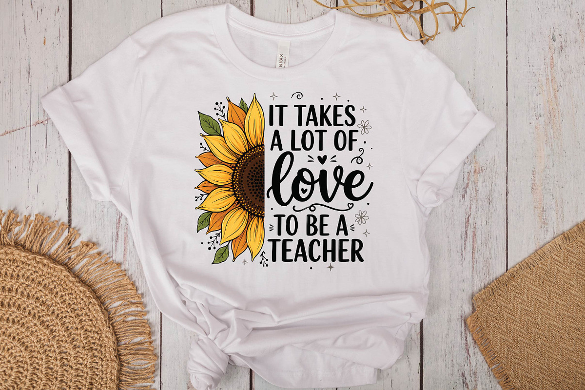 Sunflower Teacher Sublimation Design, a Seasonal Illustration by DreamPrint404 (Photo 4 of 6)