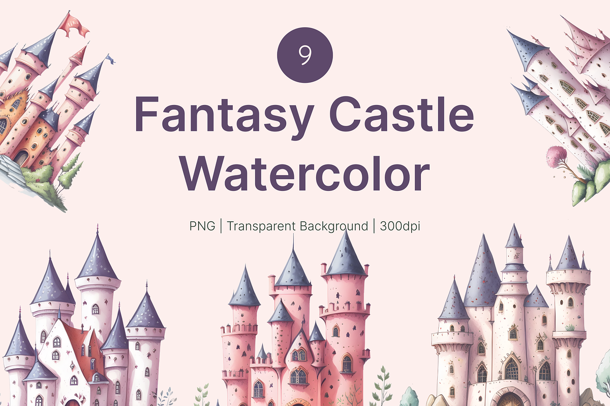 Fantasy Castle PNG Clipart, a Decorative Illustration by jvxvxnism (Photo 1 of 6)