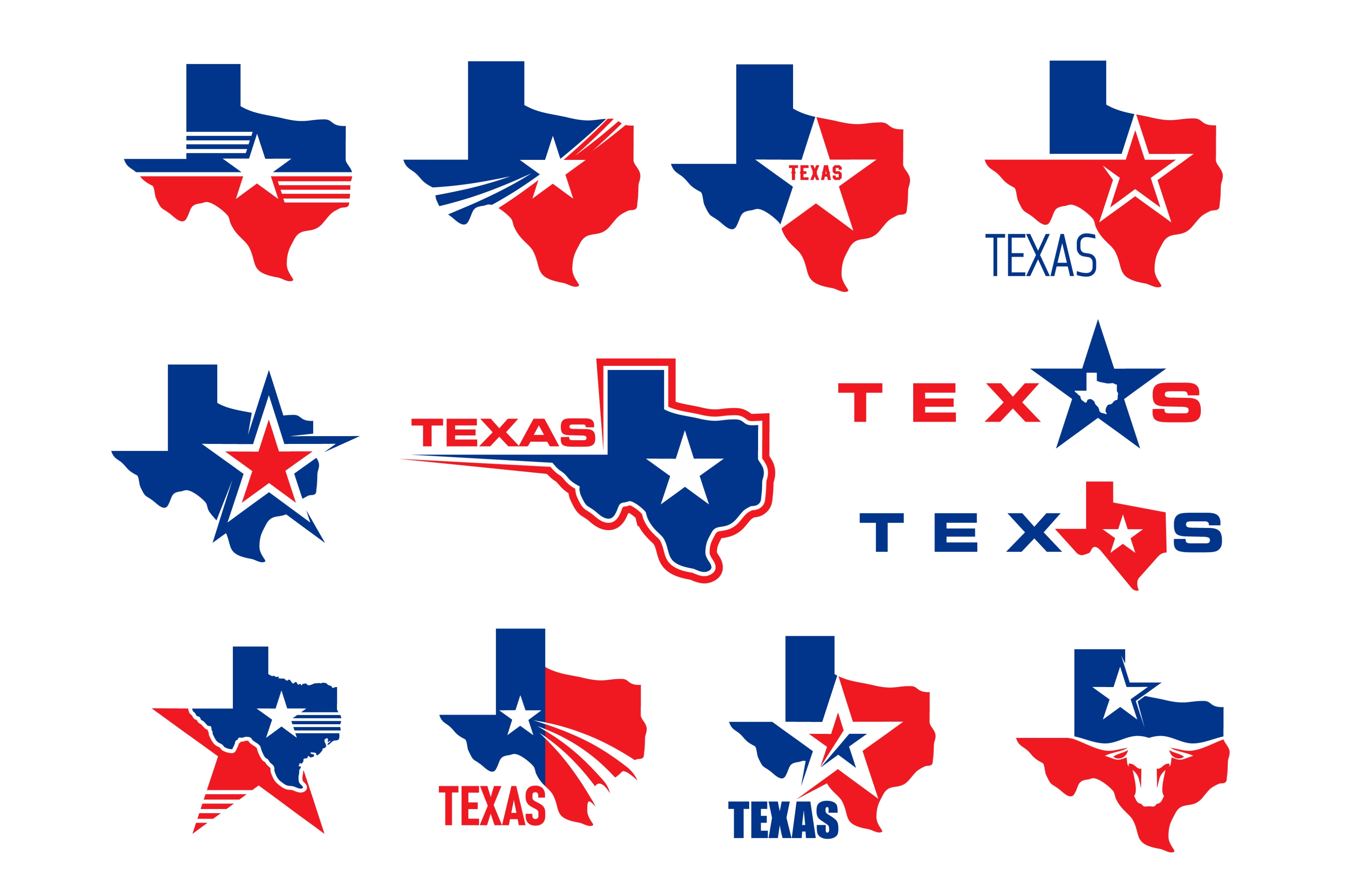 Texas state map icons, an Object Illustration by Vector Tradition