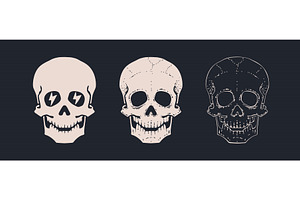 Death Skull Crossbones set, an Illustration by Foxys Graphic