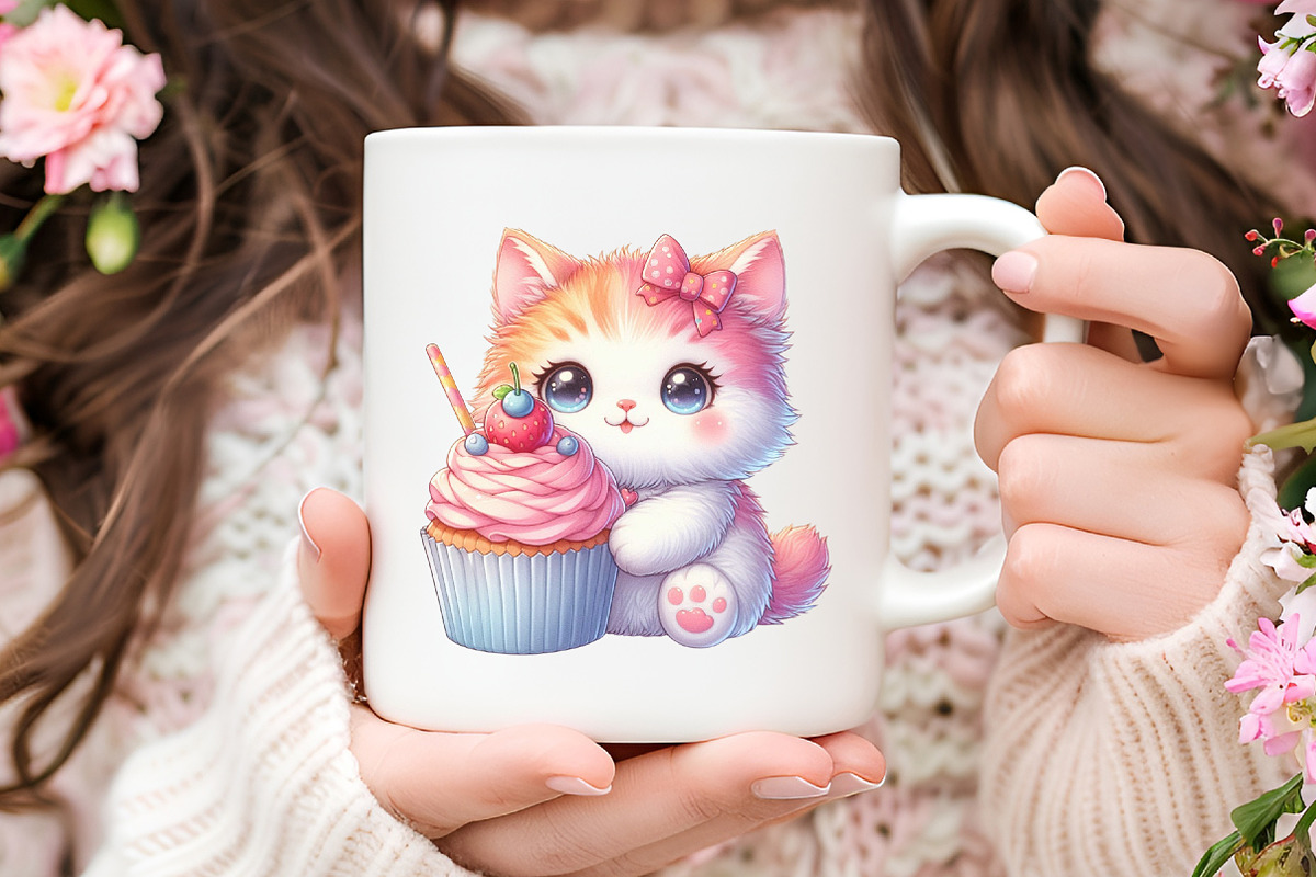 Kawaii Kitten Sublimation Clipart, an Illustration by RobertsArt (Photo 3 of 7)