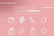 24 Natural Food Icons Pack, an Outline Icon by RSO (Thumbnail 2 of 2)