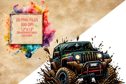 Off Road Adventure Mudding PNG Set, a Sport Illustration by DoubleTwists