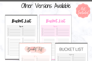 Bucket List Printable