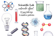 Scientific Lab - clipart & patterns, an Education Illustration by Visual Animal (Thumbnail 1 of 6)