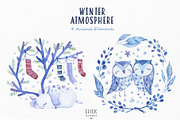 Watercolor winter atmosphere set, an Animal Illustration by TotallypicRF (Thumbnail 2 of 5)