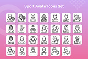 Sport Avatar Icons Set - Line, an Outline Icon by Kmg Design (Thumbnail 2 of 2)