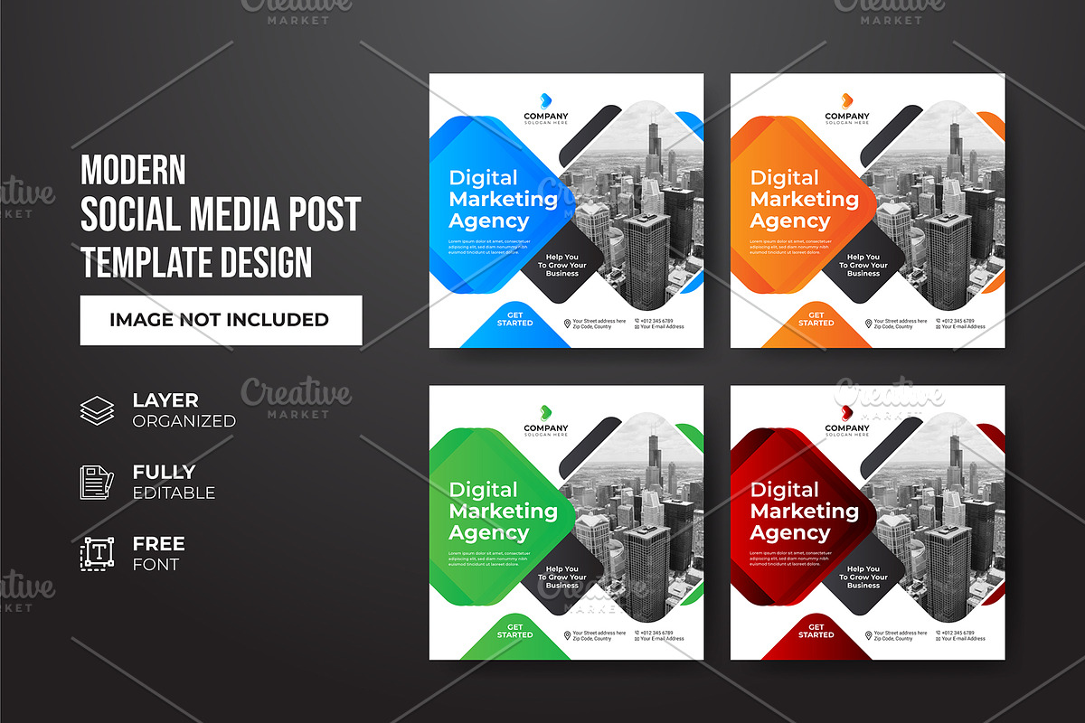 Social Media Post Template, a Social Media Template by gstudiovect21 (Photo 9 of 72)