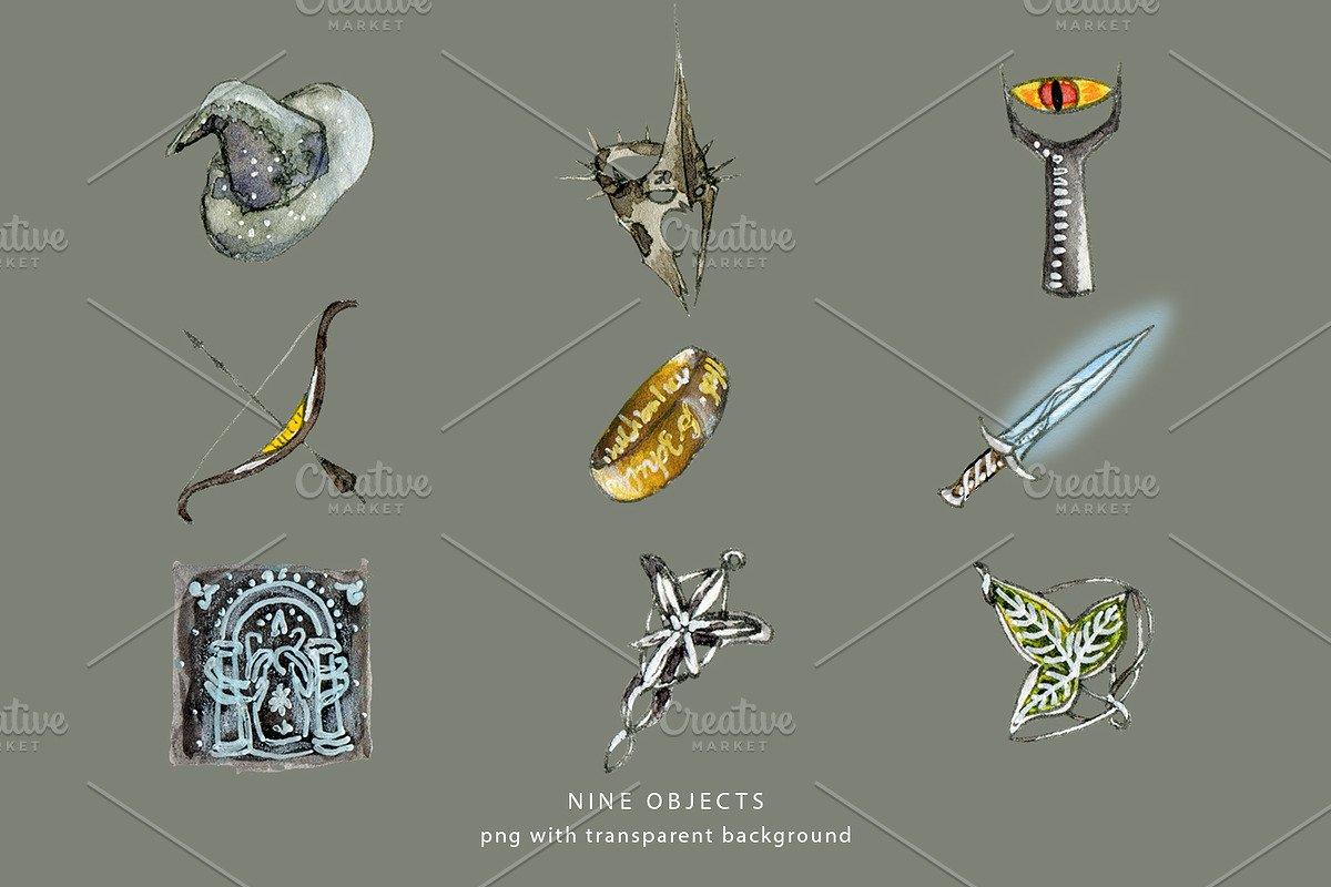 Lord of the Rings Set, an Object Illustration by ⚞ Kind Illustration ⚟ (Photo 2 of 6)