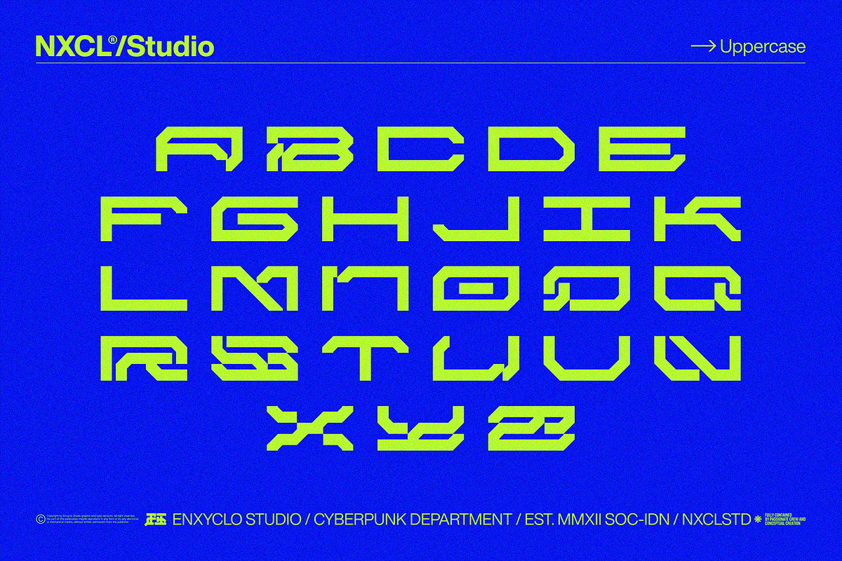NCL BRAYQOSE - Cyberpunk Font, a Sans Serif Font by Enxyclo Studio (Photo 9 of 13)