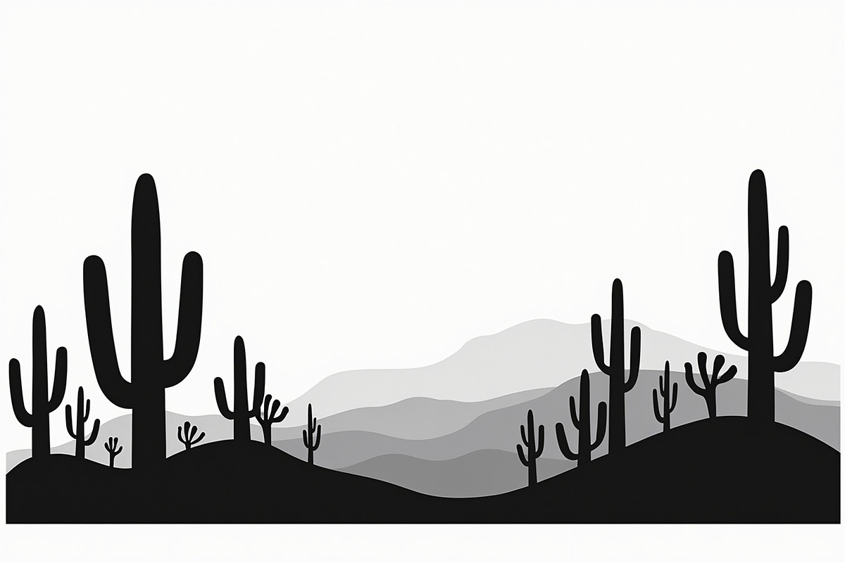 Monochrome Desert Nature Silhouette, an Illustration by jahid234 (Photo 1 of 15)