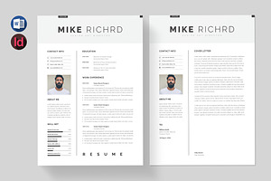 Clean Resume/CV | Word & InDesign, a Resume Template by HiveArts