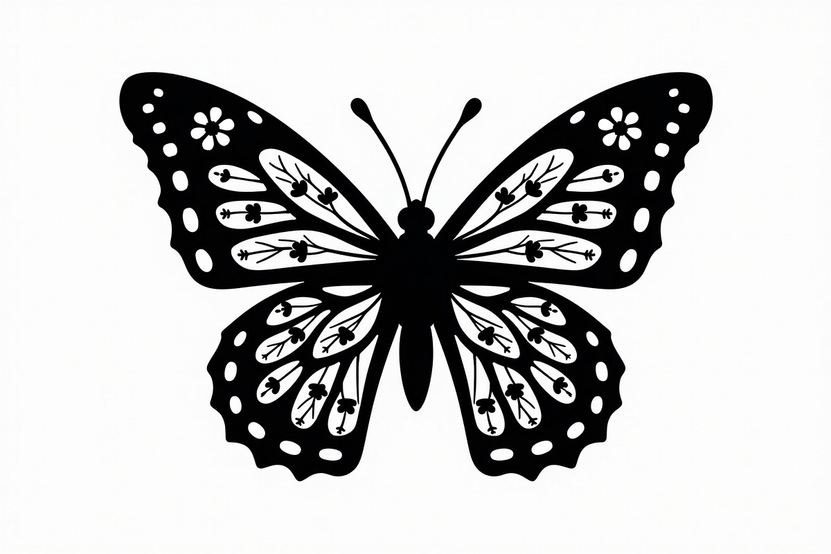 Flying Butterfly Vector Silhouette, an Illustration by Amazin_art (Photo 13 of 21)