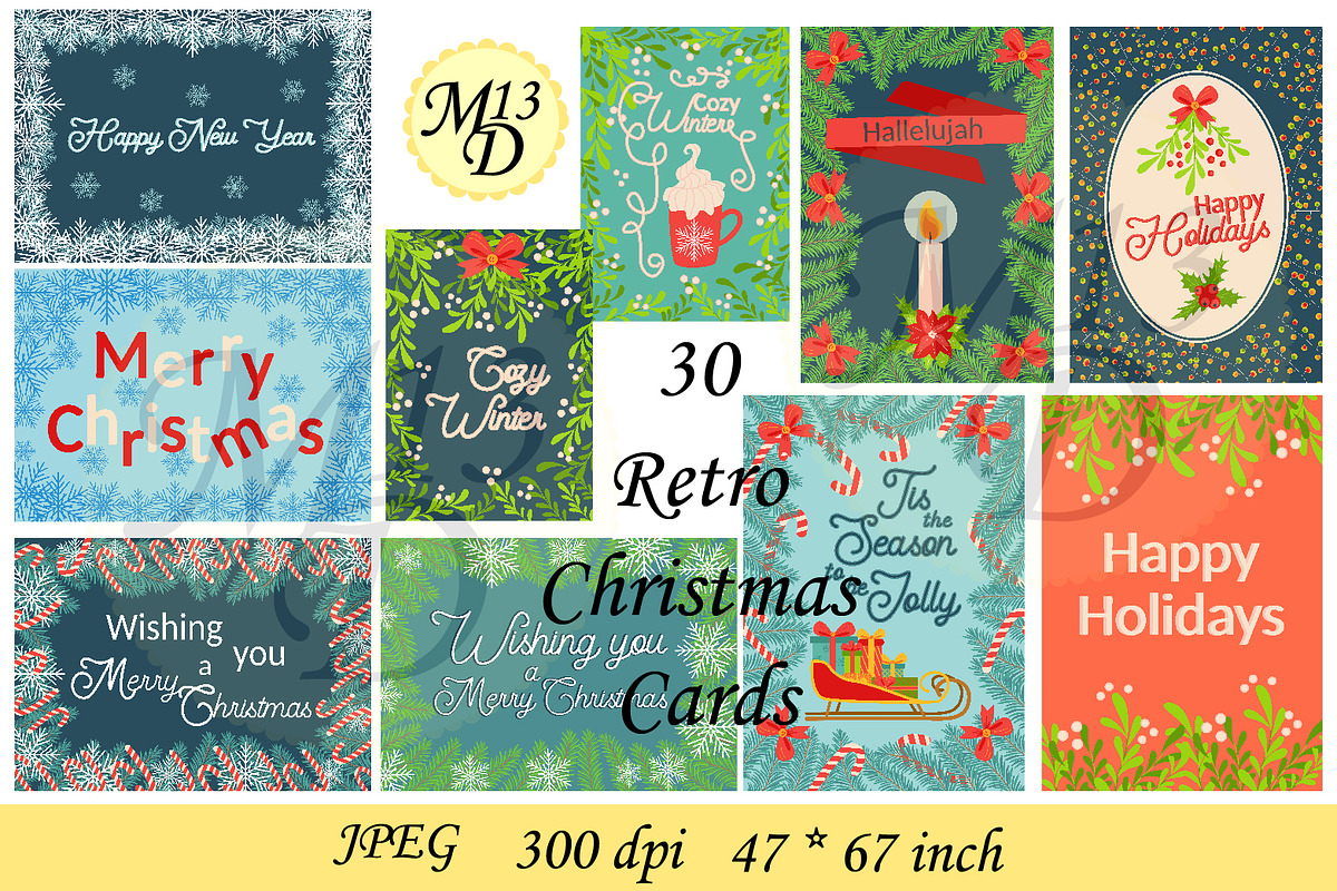 30 Retro Christmas Cards - 2, a Card Template by Michiru13 (Photo 3 of 3)