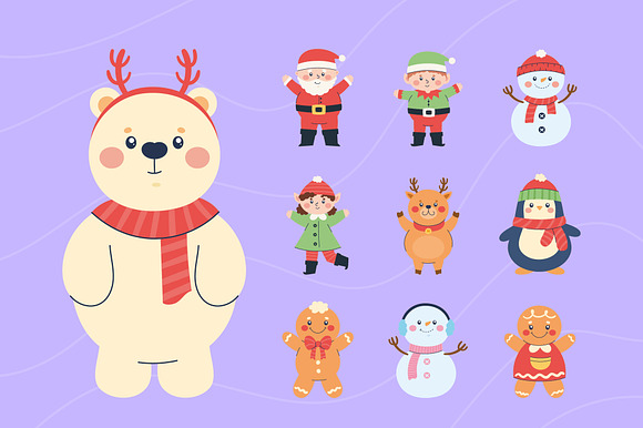 Christmas Character Illustration Set preview 2