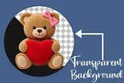 Faux Yarn Valentine's Day Teddy Bear, an Illustration by Canvas Craft (Thumbnail 3 of 6)