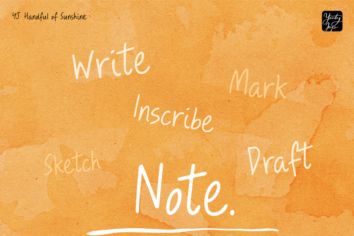 YJ Handful of Sunshine, a Script Font by YENTY JAP CO (Photo 11 of 20)