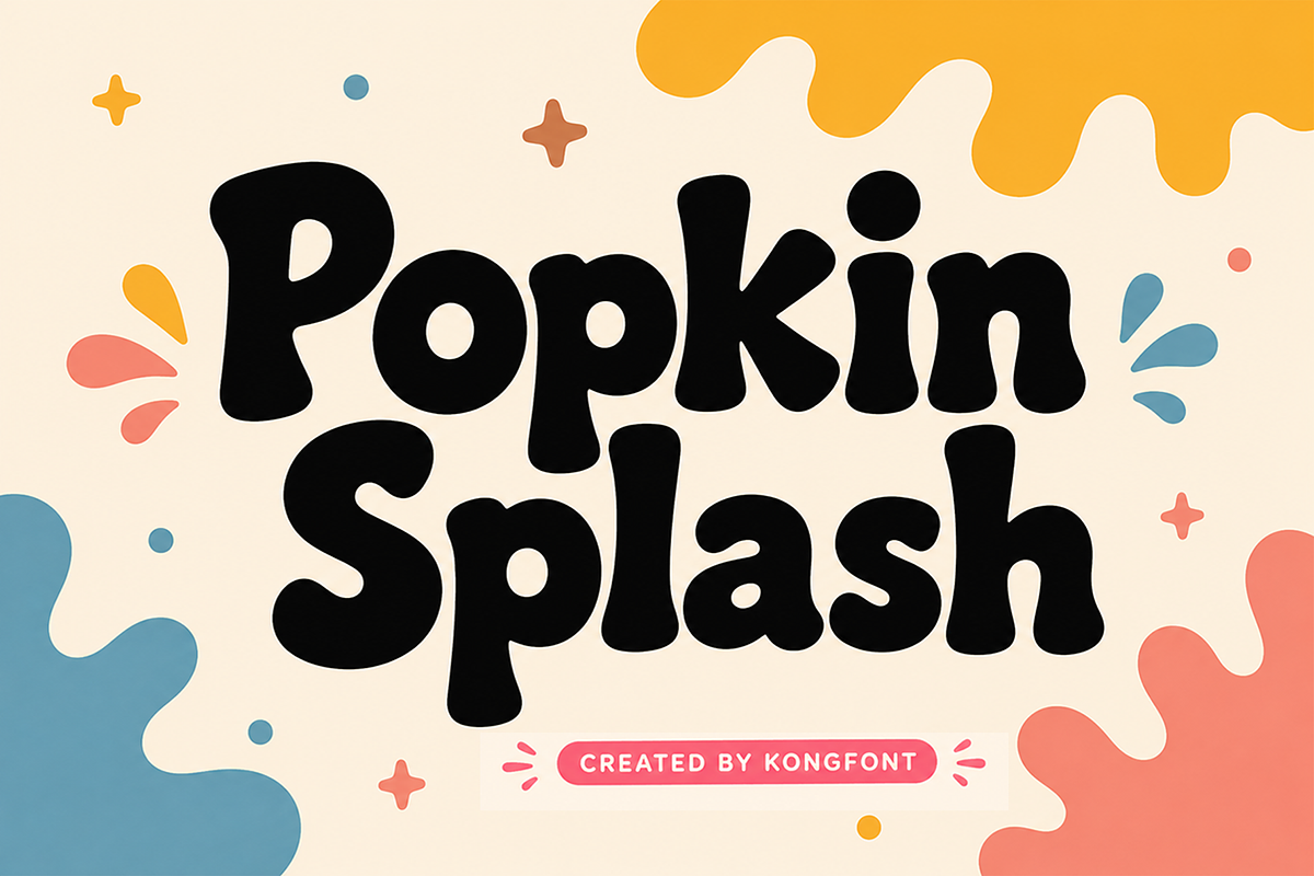 Popkin Splash - Modern Kids Font, a Handwritten Font by overlaytemplates (Photo 1 of 5)