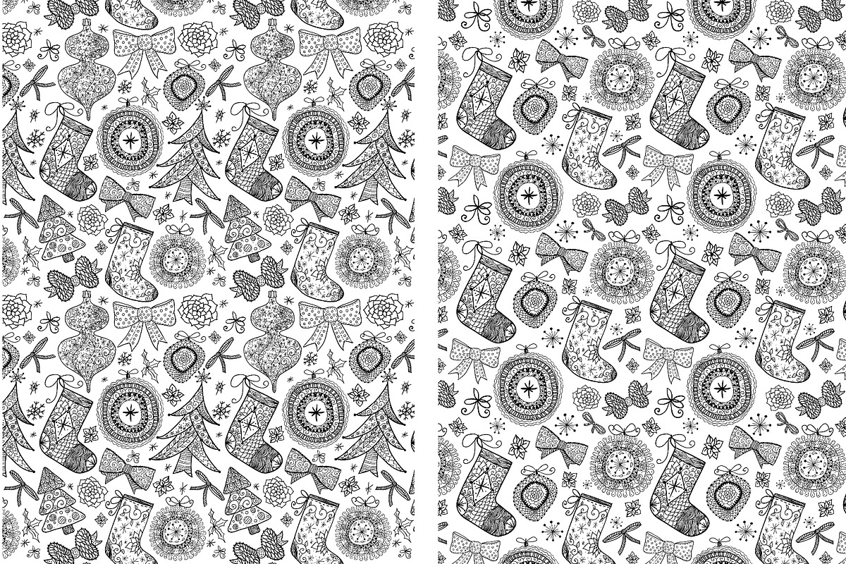 10 Christmas detailed patterns, a Pattern Graphic by AnastasiaFears (Photo 2 of 6)