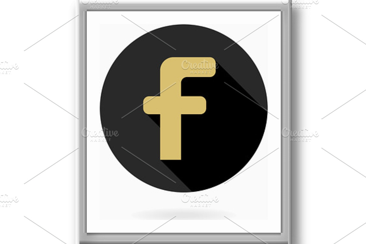 Golden Flat Icon With Letter F, an Icon by FineArtStudio (Photo 2 of 3)