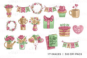 Happy Mother's Day Clipart, an Illustration by TheClipAtelier (Thumbnail 2 of 3)