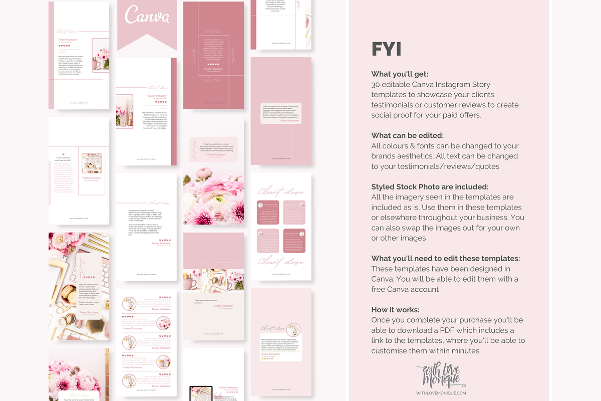 30 Instagram Story Templates, a Social Media Template by With Love Monique (Photo 2 of 7)