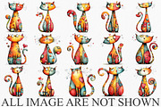 Quirky Valentine Cats Clipart Bundle, an Illustration by Canvas Craft (Thumbnail 3 of 6)