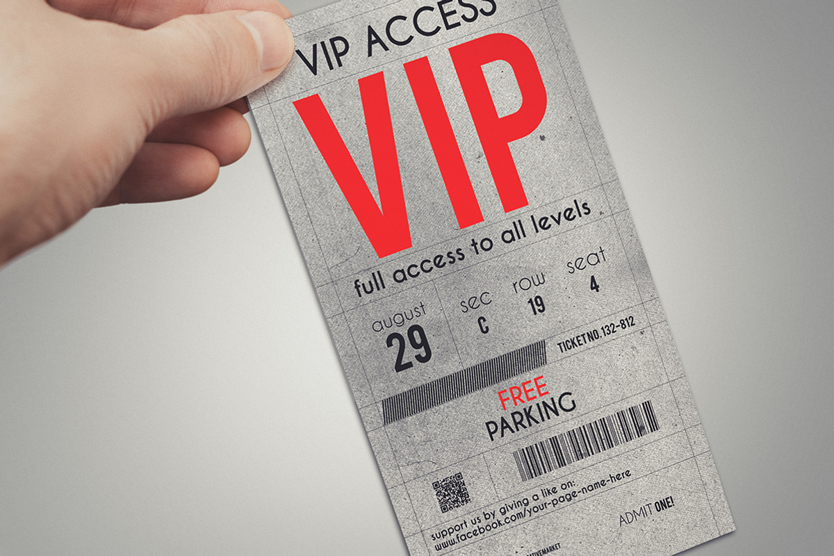 Stylish VIP PASS template, a Card Template by Tzochko (Photo 5 of 5)