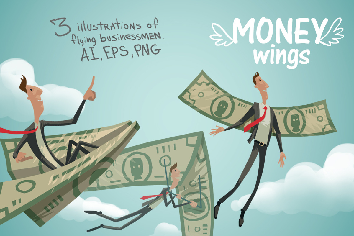 Money wings, a Finance Illustration by IvanNikulin (Photo 1 of 2)