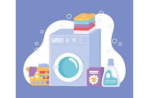 laundry homework set, an Illustration by studiogstock
