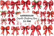 Red Coquette Christmas Bow Clipart, an Illustration by CraftArtStudio (Thumbnail 1 of 6)