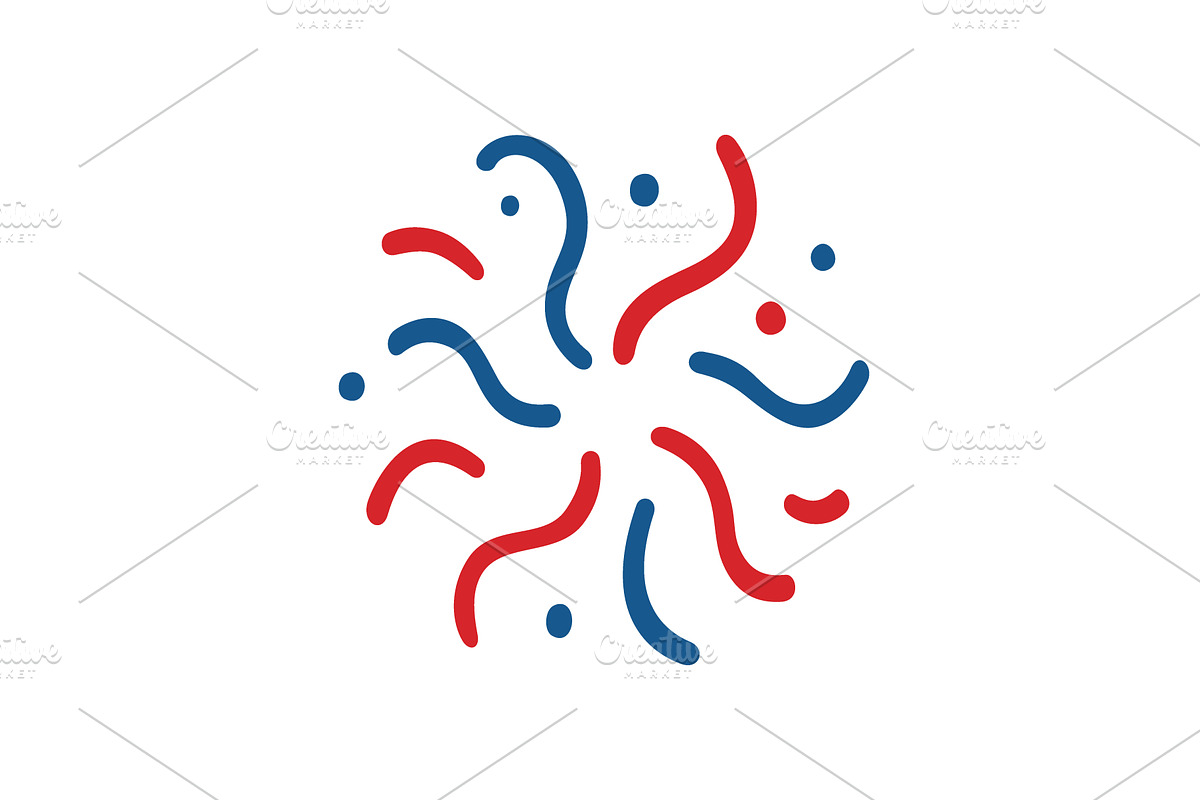 Abstract firework. Red and blue, an Object Illustration by GraphiShop