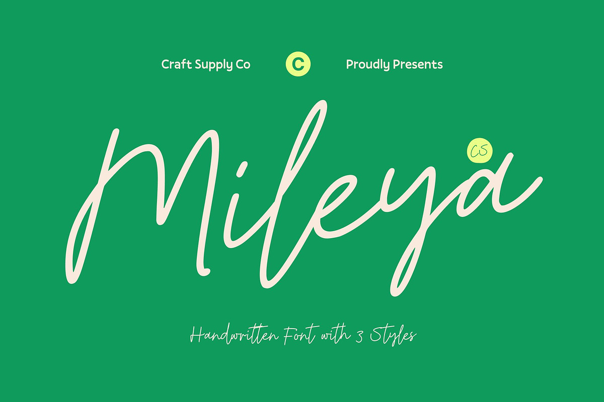 CS Mileya – Stylish Script Font, a Script Font by Craft Supply Co. (Photo 1 of 8)