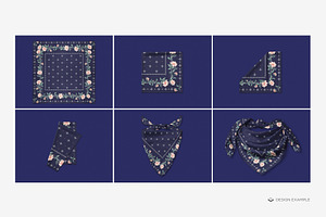 Square Silky Scarf Mock-up