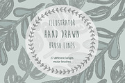 Hand Drawn Illustrator Brushes, a Brush Add-On by bum katrin (Thumbnail 1 of 3)