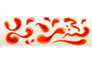Ketchup splash with realistic red, a Food Illustration by art PVP - market