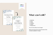 Navy Floral Wedding Invite Templates, an Invitation Template by Cottontail Paper Shop (Thumbnail 5 of 7)