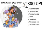 Whimsical Summer Woman Clipart, a Seasonal Illustration by Craft Nest (Thumbnail 2 of 11)