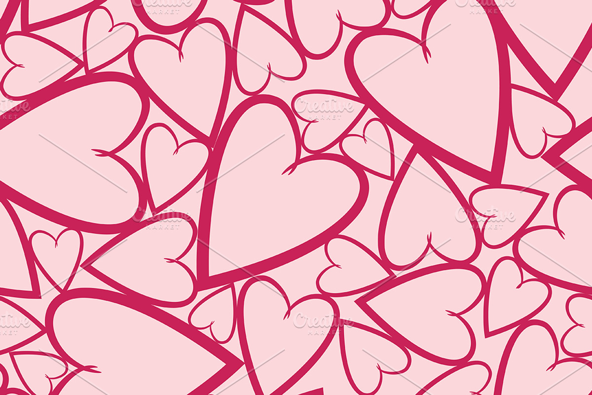 3 seamless patterns with hearts preview 2