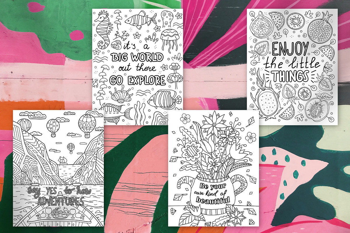 Coloring Pages Inspirational quotes, an Illustration by ChristinaDesigns (Photo 5 of 7)