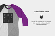 3/4 Sleeve Raglan Shirt Mockups, a Shirt Mockup by Photific (Thumbnail 4 of 6)