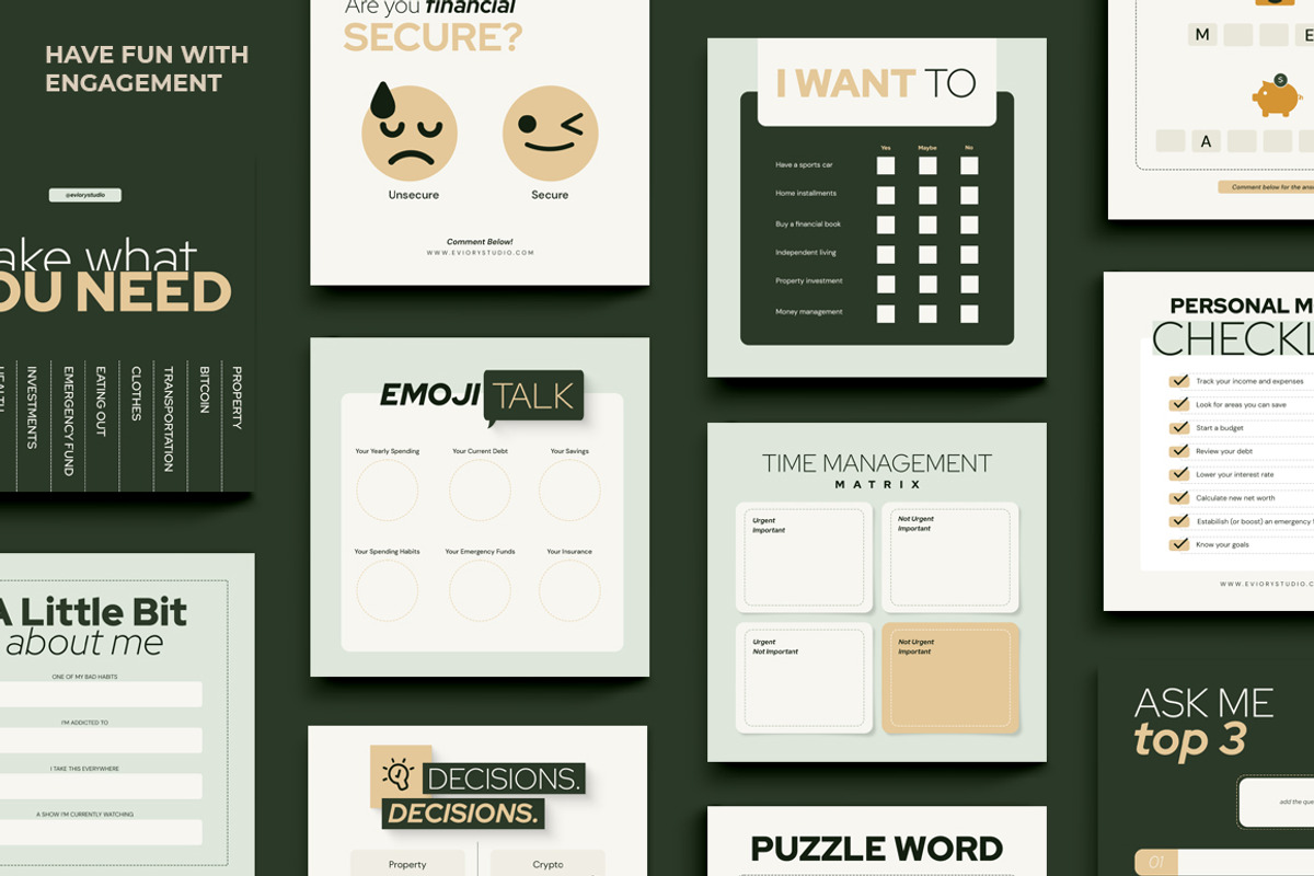 Financial Instagram Creator CANVA PS, a Social Media Template by Eviory (Photo 16 of 34)