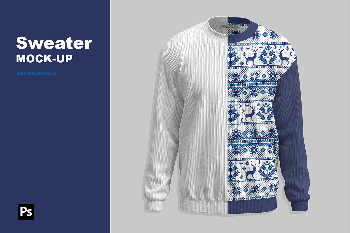 Knit sweater Mock-up., a Hoody Mockup by Irena Matiash shop (Photo 1 of 4)