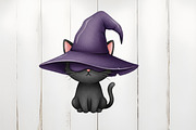 Dreamy Cute Halloween Clipart, an Illustration by Watercolor design (Thumbnail 3 of 6)